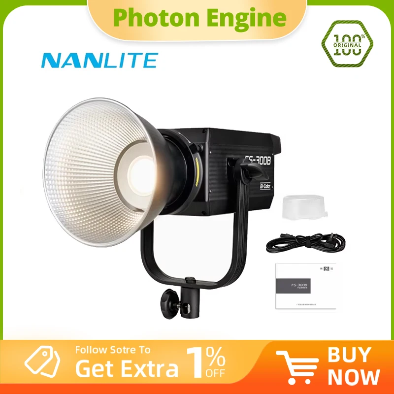 Nanlite FS-300B Двухцветный прожектор COB 350 Вт 2700K-6500K Видеосвет Освещение для фотосъемки Заполняющий свет 2,4G Bluetooth Приложение NANLINK