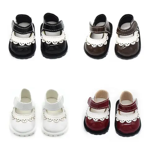 New 5.5x3.3CM 20cm Doll Shoes Dressing Replacement Multiple Styles Mini Dolls Shoes DIY Hand-made Doll Leather Shoes Doll Toys