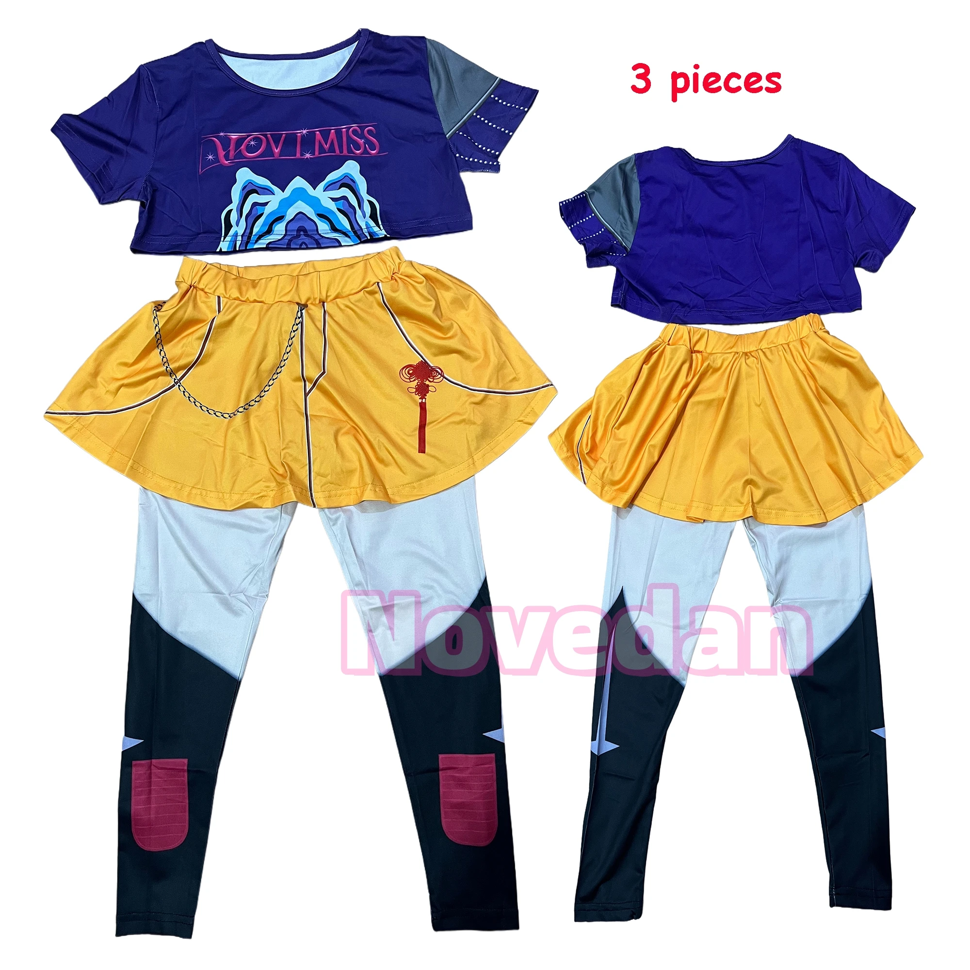 Kids KPop Demon Hunters Costume Set Zoey Rumi Mira Cosplay Huntrix Golden Girls Fancy Dress For Birthday Party Halloween Xmas