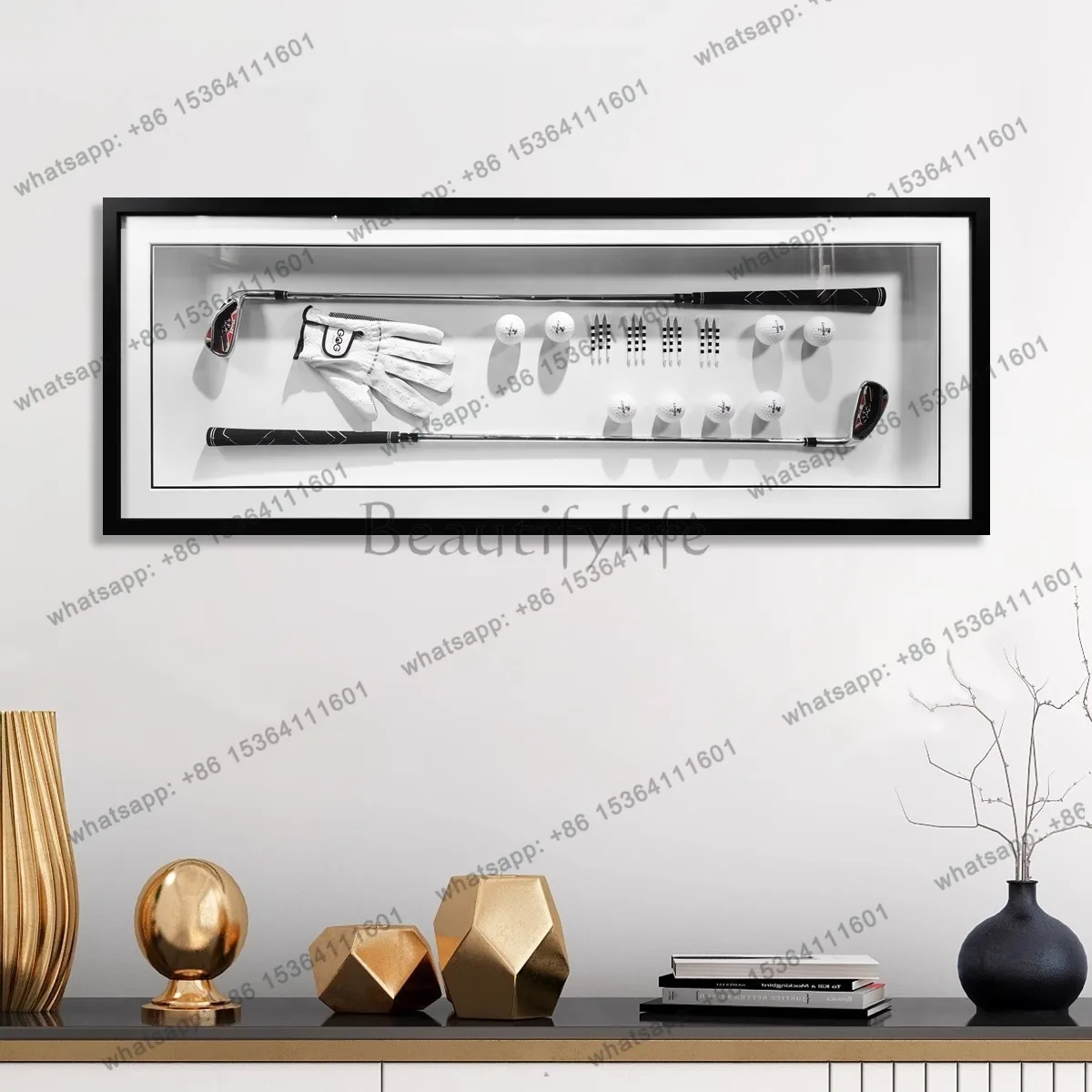 LJY modern light luxury three-dimensional physical installation painting, high-end villa in the model room of the sales office