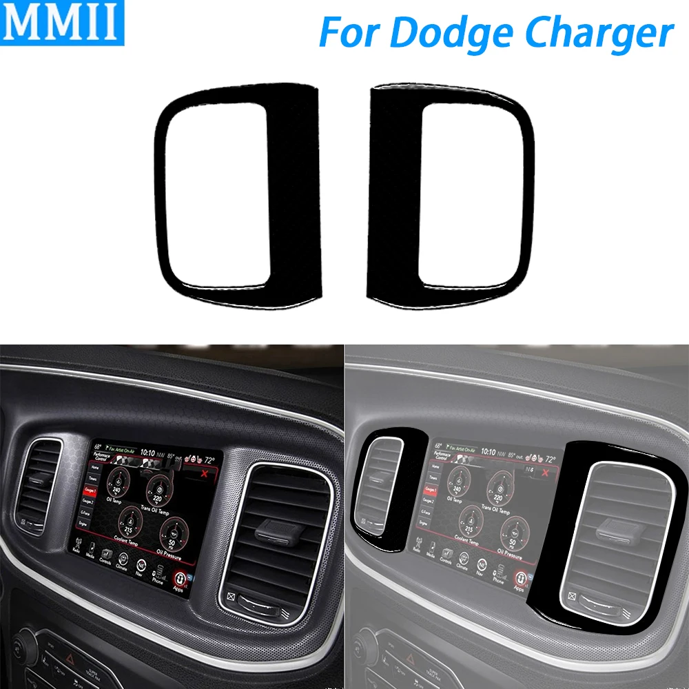 

For Dodge Charger 2015-2022 Piano Black Central Air conditioning Outlet Panel Decorative Cover Car Interior Accessories Sticker