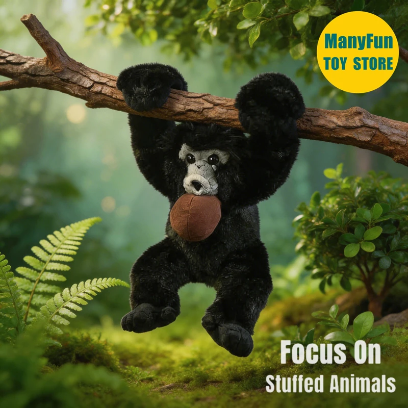 Brinquedo de Pelúcia Siamang, Gibbon Preto Realista, Boneco de Pelúcia Simulador de Gibbon, Presentes de Brinquedo