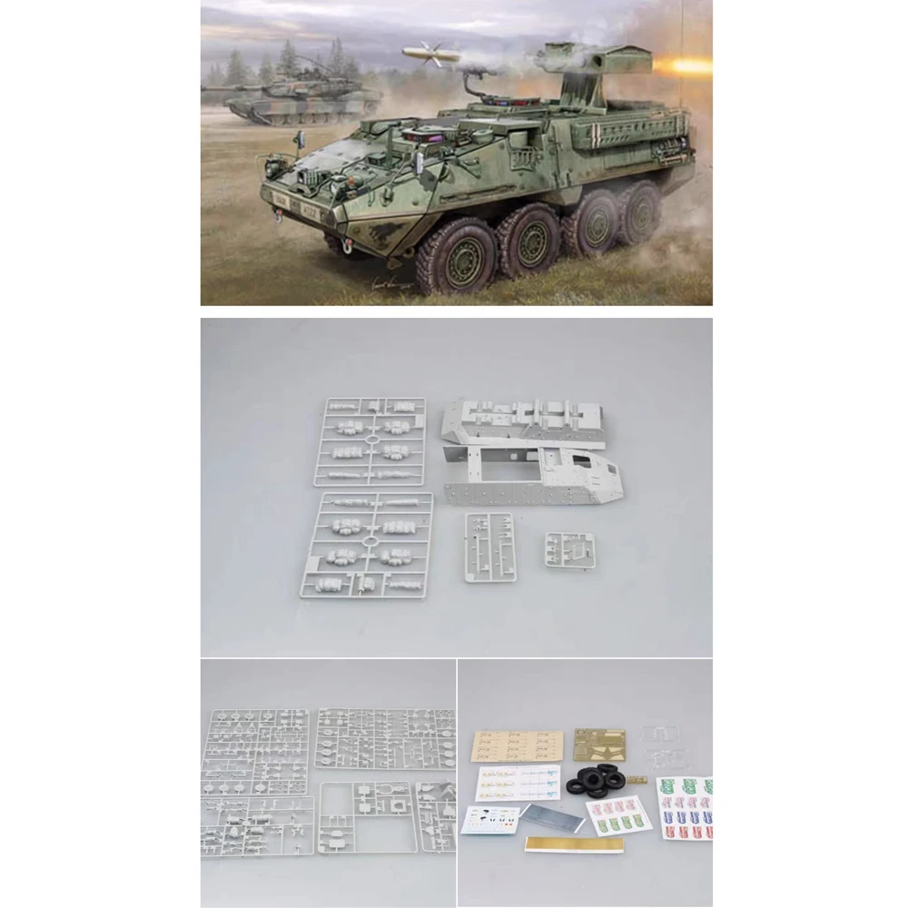 

Trumpeter 00399 Масштаб 1:35 M1134 Stryker ATGM с защитой от танка, ракетный автомобиль, пластиковая сборная модель автомобиля, комплект строительной игрушки