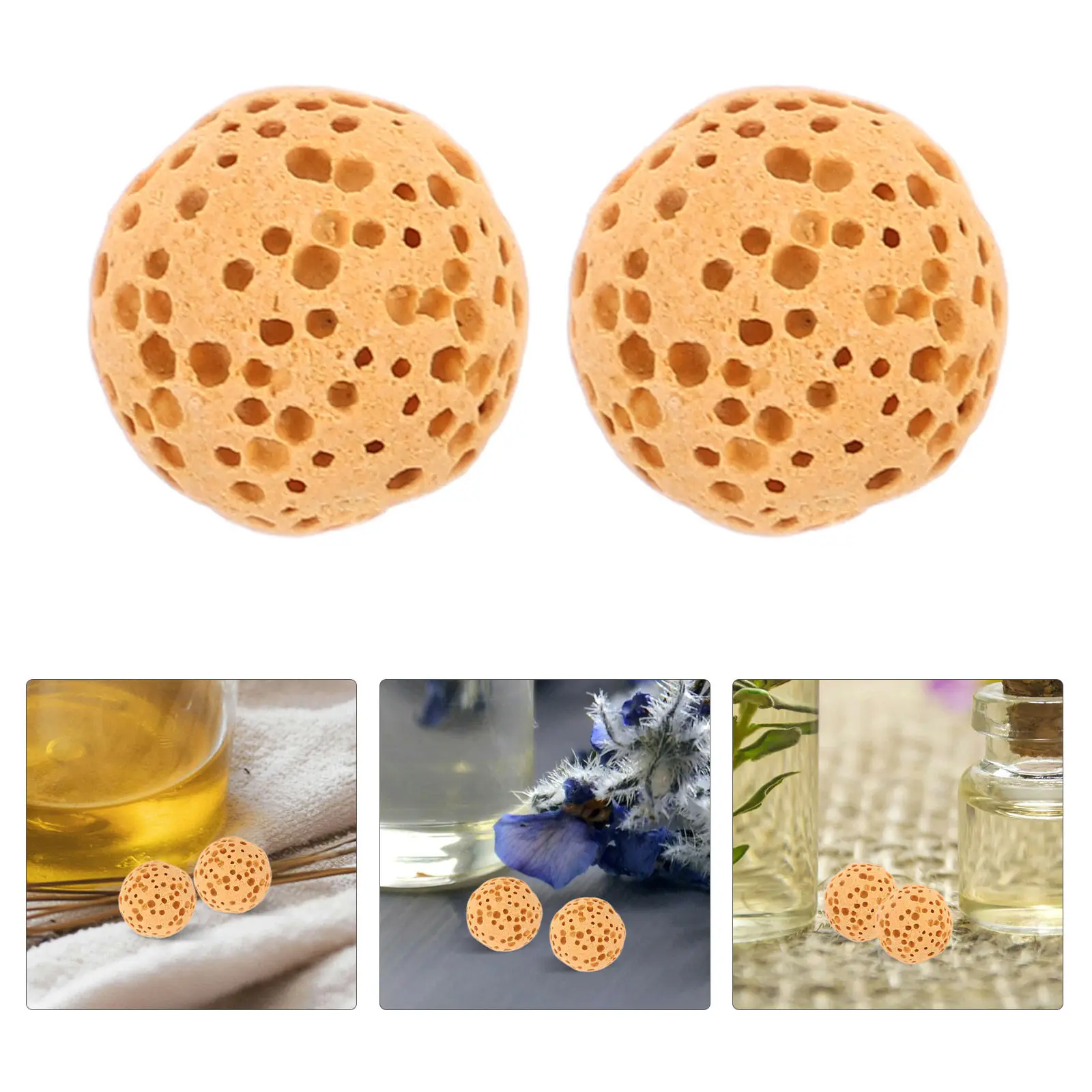 

50Pcs Volcanic Lava Stones Diffuser Beads Natural Round Aromatherapy Rocks for Essential Oil Car Home Office Decoration