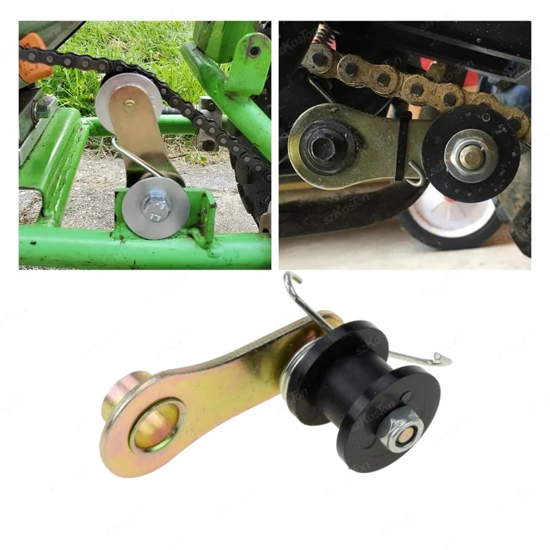 Tensor de corrente mola rolo slider guia ajustador polia da roda kits apto para sujeira pit mini bicicleta moto quad scooter parte do motor
