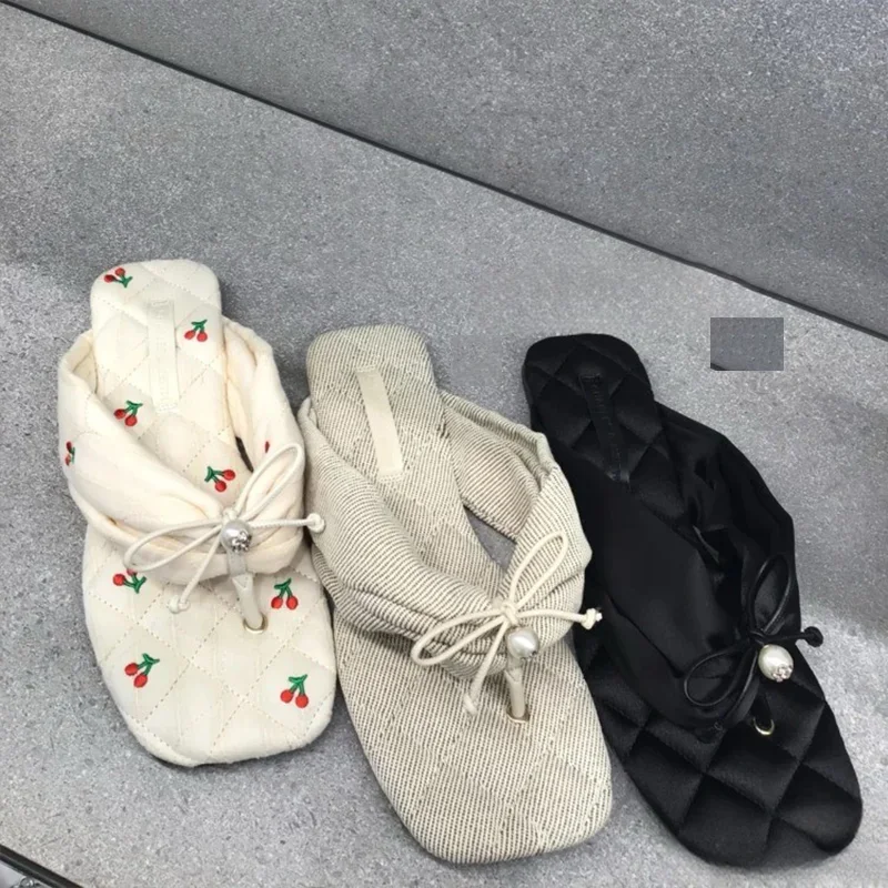 

Flats Women Slippers Fashion Clip Toe Shoes Bow Casual Shoes Woman Sandals 2025 Designer Trend Brand Walking Cozy Mujer Zapatos