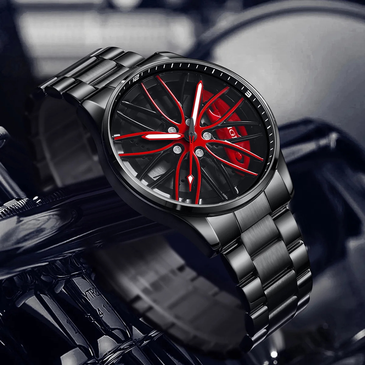 LIGE Fashion Man Watch Rotating Wheel Dial Waterproof Military Quartz Watches Luxury Stainless Steel Luminous Sports Mens Watch