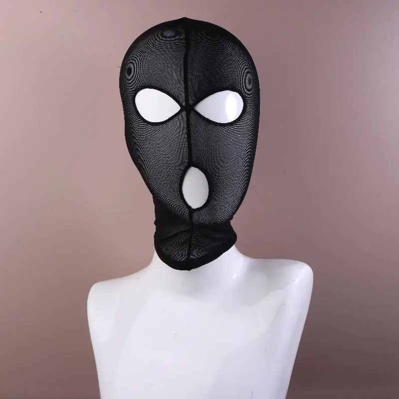 Sexy Kopfmaske, elastische Gesichtsbedeckung, modische schwarze Spitzenmaske, Unisex, für Cosplay, Party, Performance, Kopfbedeckung