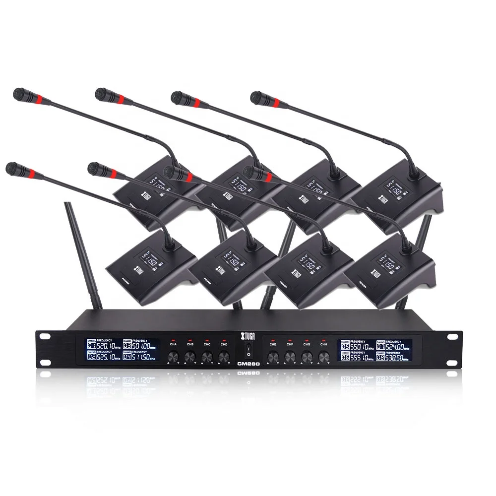 

Guangdong supplier handheld 8 channel wireless conference gooseneck microphone system