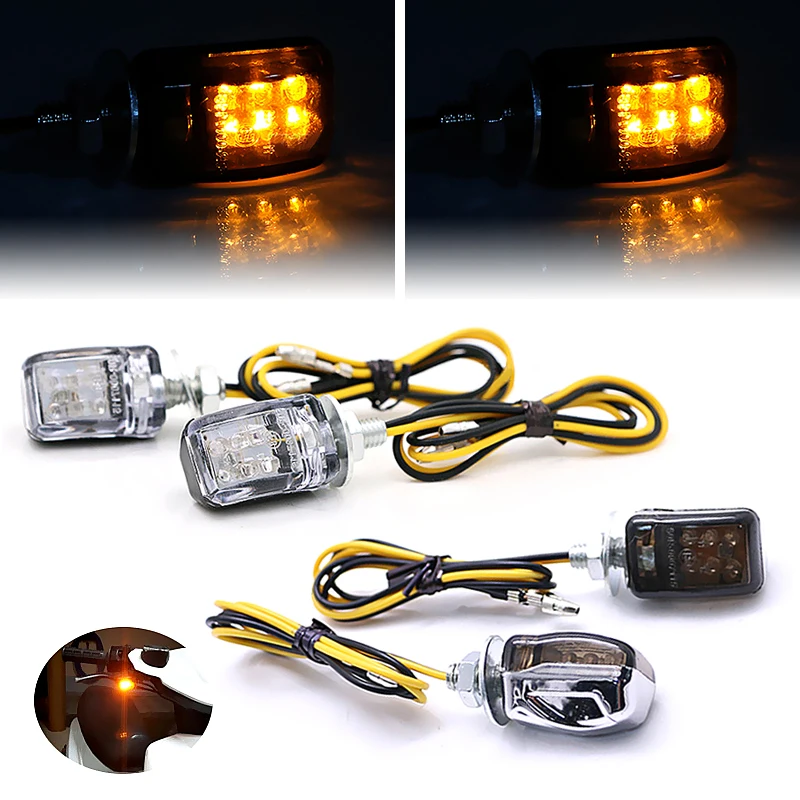 12V 6LED moto Mini indicatori di direzione lampeggiatore indicatore di direzione per Honda per Yamaha per Kawasaki 6mm indicatori di direzione moto