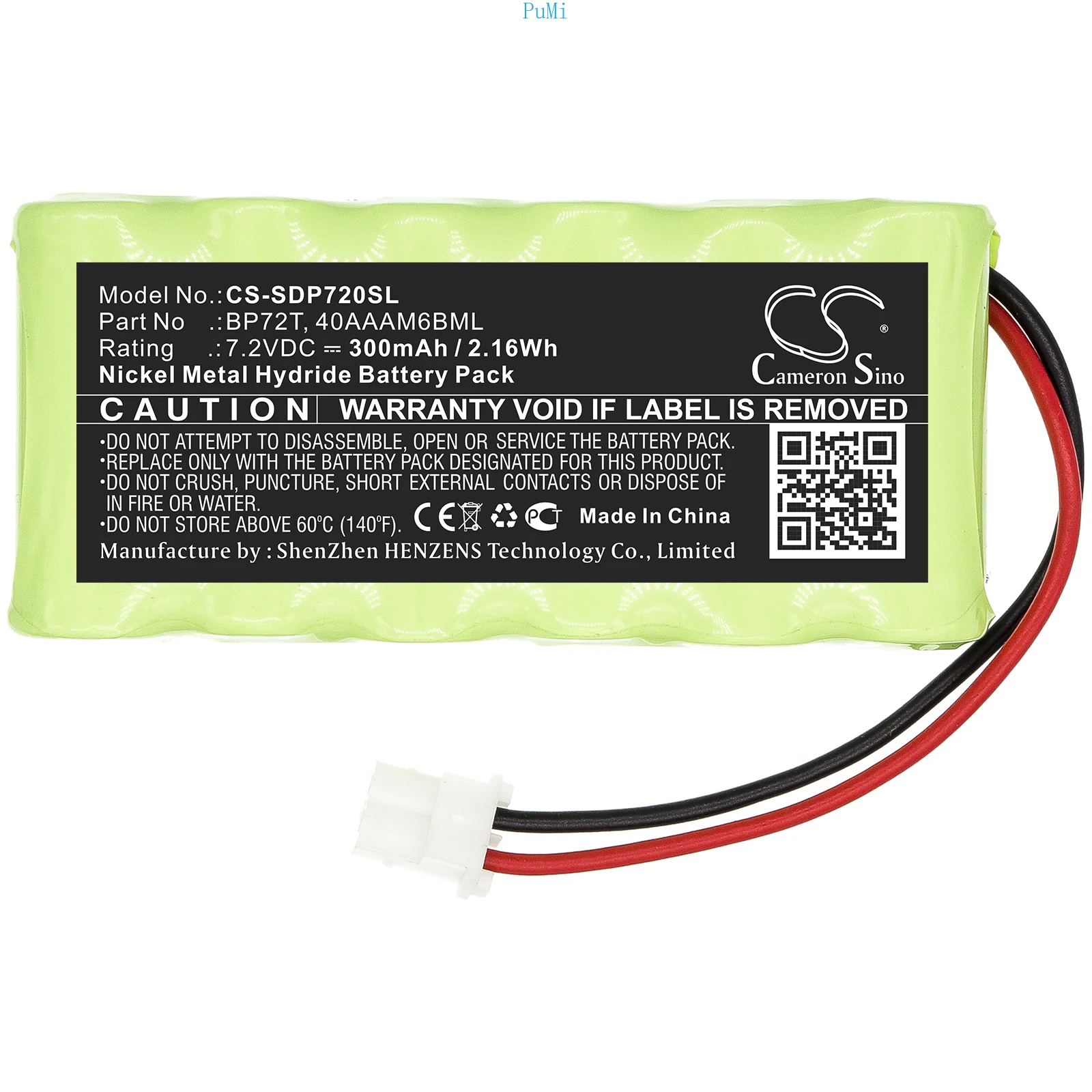 Batteria per collare per cani Cameron Sino 300mAh 40AAAM6BML BP72T GPRHC043M018 per trasmettitore lanciatore di uccelli Dogtra Deluxe 7.20V