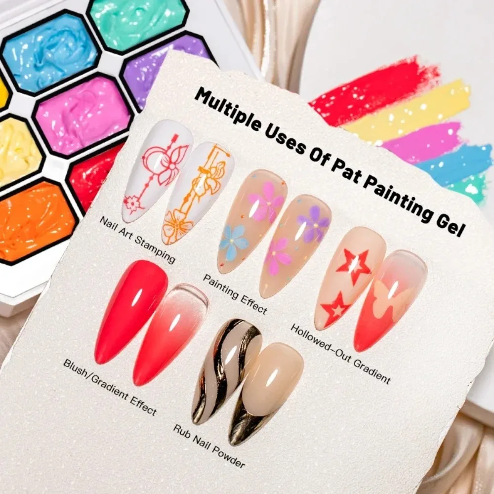 1-9Colors Candy Oil Painting 3D Sculpture Creative DIY Gel Soak Off Gel Nail Modeling Gel Carving Nail Texture Glue Soild  1pc image 5
