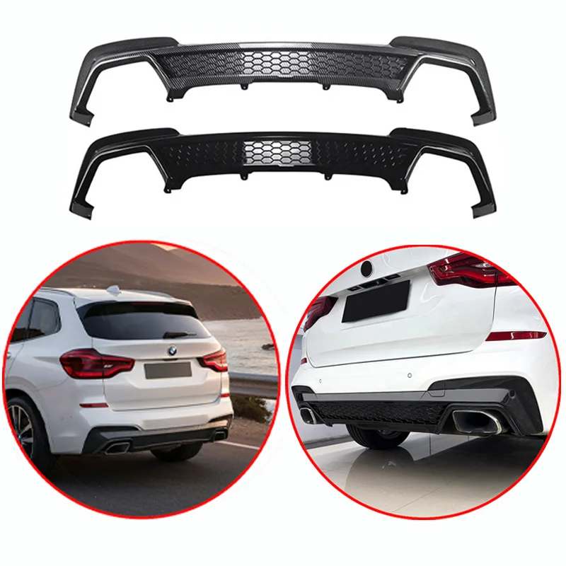 

Для BMW X3 G01 M Sport 2018-2021: высококачественный задний бампер-спойлер в стиле X3M, глянцевый черный, под карбон, комплект обвеса из АБС-пластика