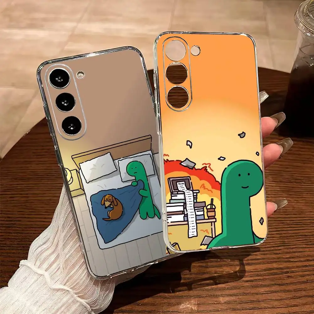 G-Green D-Dinosaur Brachio  Transparent Phone Case for Samsung A10 12 20 21S 30 31 40 50 51 52 70 71 Cover