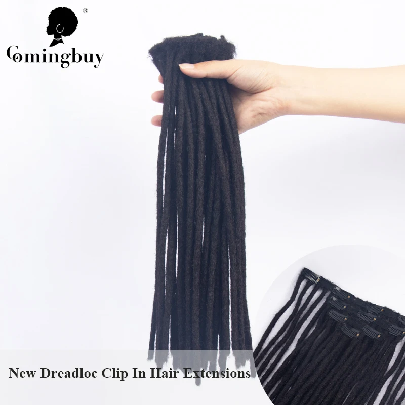 

New Dread Lock Clip In Hair Extensions Human Hair Dreadloc Brazilian Crochet Braids For Black Braiding Hair Clip Ins Comingbuy