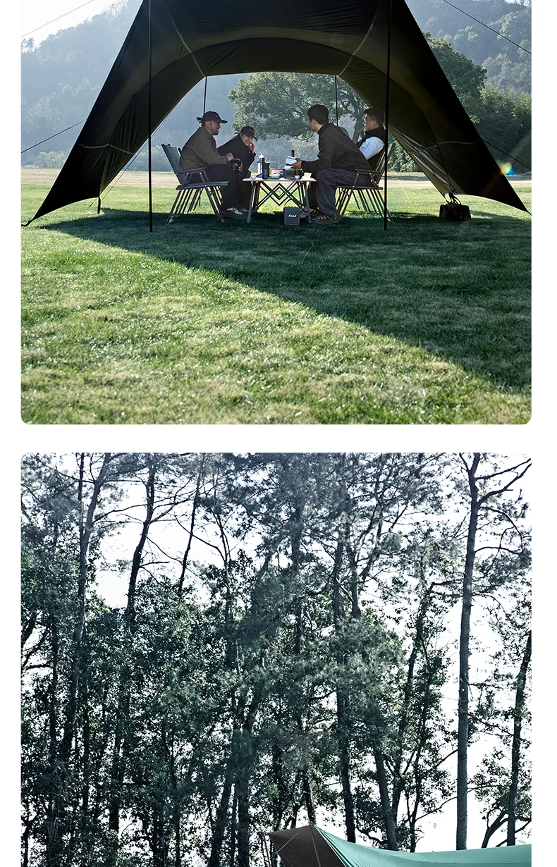 BISINNA Outdoor-Camping-Unterstand, tragbar, großes, silberbeschichtetes Vordach, Sonnenschutz, wasserdichtes Tunnelvordach für Reisen, Strand, Garten – Detail 12