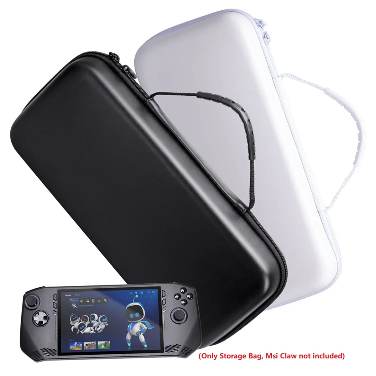 ROO Portable Storage Bag Carrying Case for MSI Claw Game Console EVA Waterproof and Anti Drop Protective Handbag Black