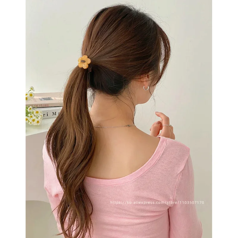 Flowers~Korean FRANCE Flower Circles, Hair Ropes, French Advanced Style, High ponytail Leather Band