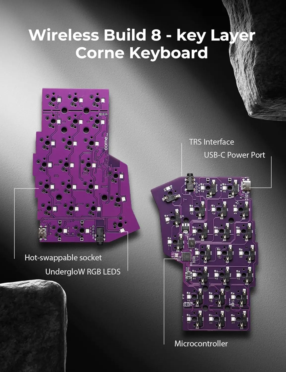 لوحة مفاتيح ميكانيكية سلكية مقسمة من CORNE V4.1 تخطيط 40% 3x6 مريح QMK/Vial Keymap لوحة مفاتيح ألعاب RGB 2.4G Dongle