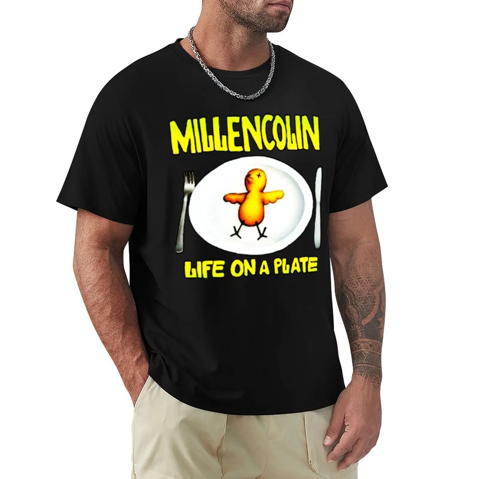 Camiseta Millencolin Life On A Plate casual e moderna, estilo streetwear
