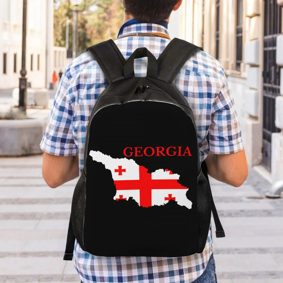 Georgia Country Flag Map Travel Backpack Men Women School Computer Bookbag Georgian Proud Patriotic College Student Daypack Bags