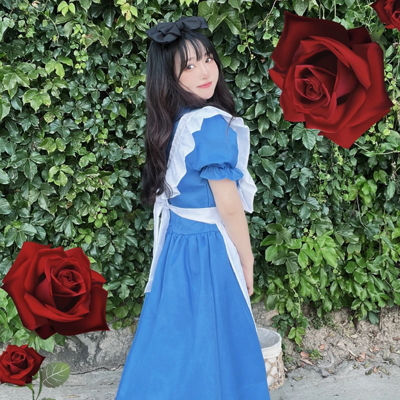 Halloween Alice Wunderland Dienst mädchen Kostüm Spiel Anime Cosplay Lolita Kurzarm weiches Mädchen Prinzessin Kleid