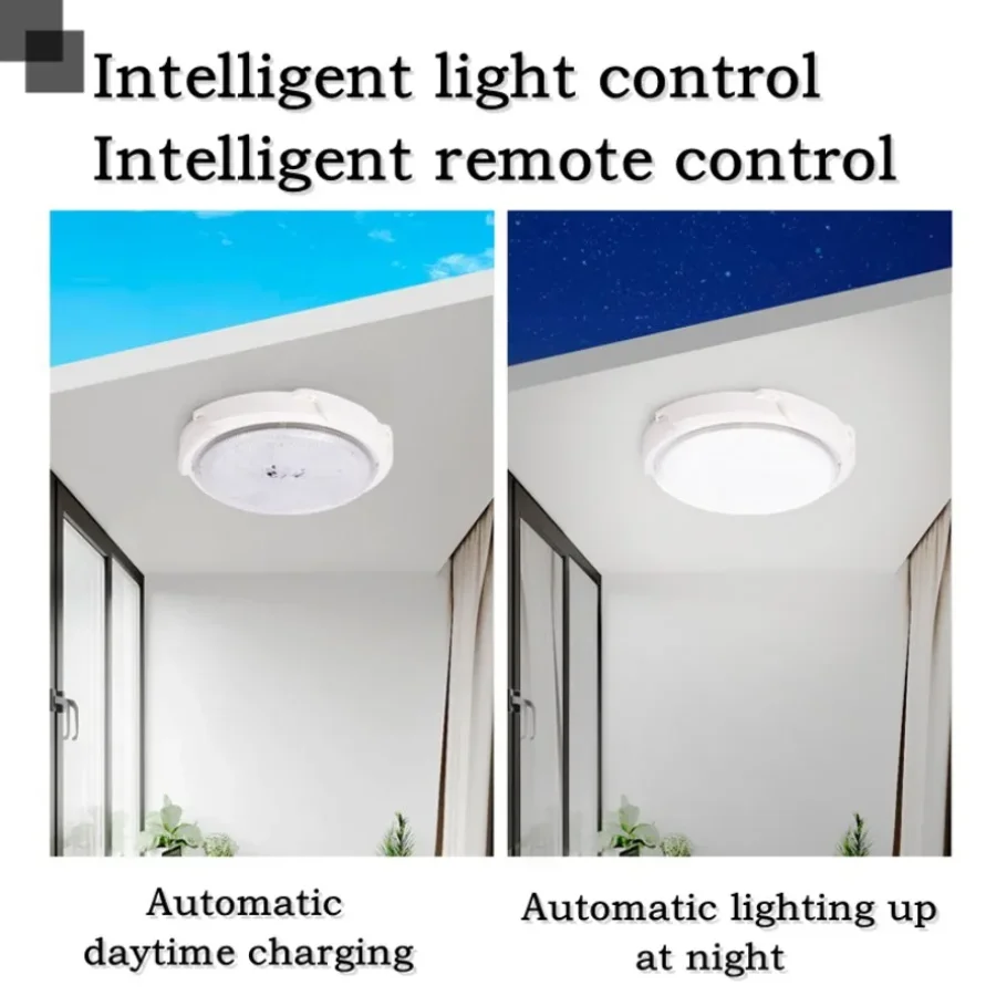 Solar Ceiling Light Intelligent Control LED Pendant Light Outdoor Indoor Solar-Power Lamp Corridor Light for Garden Decoration