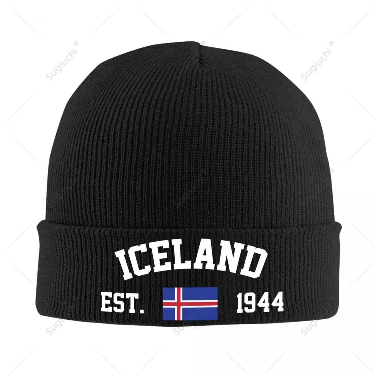 Unisex Iceland EST.1944 Knitted Hat For Men Women Boys Winter Autumn Beanie Cap Warm Bonnet