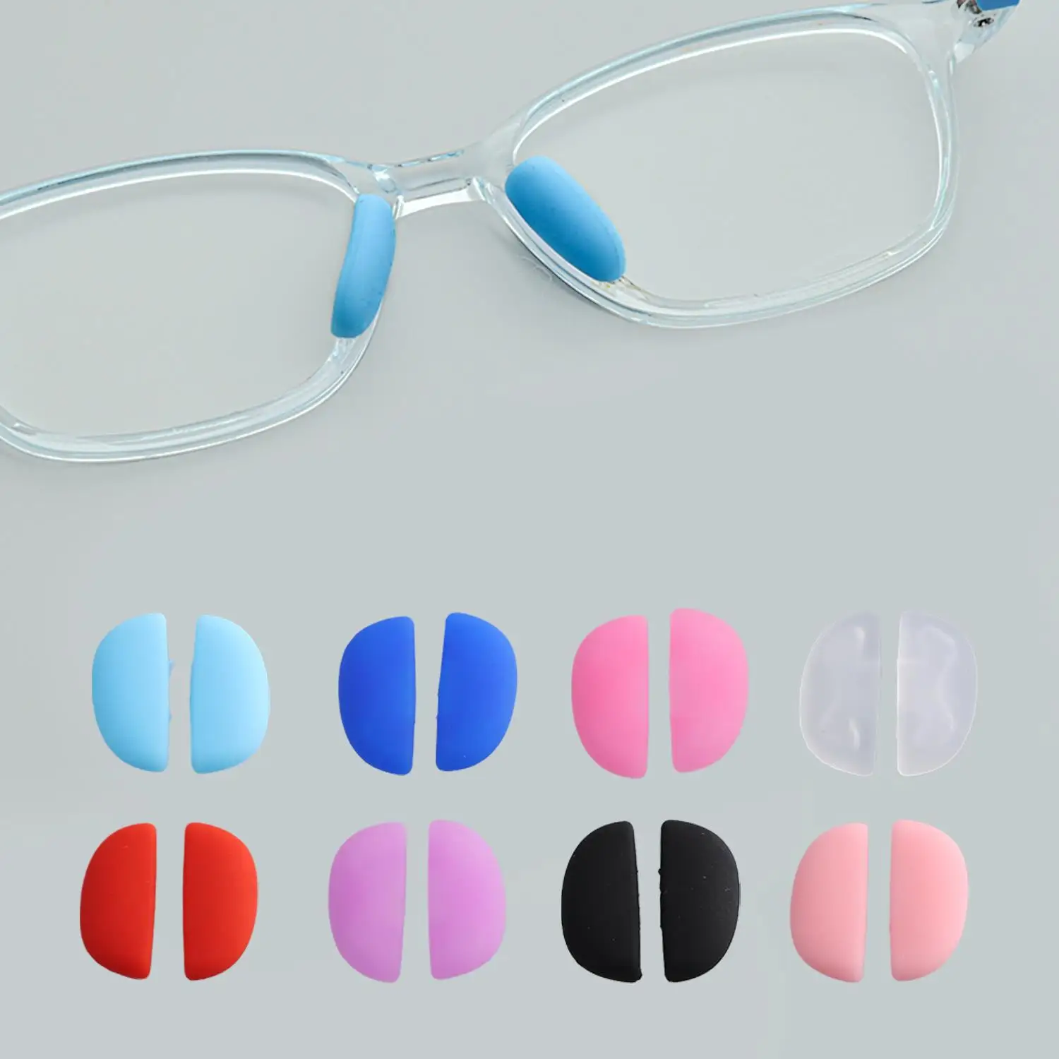 1 زوج سيليكون نظارات مخدات أنف للنظارة غير مرئية عدم الانزلاق لينة مخدات أنف للنظارة ألوان مختلفة نظارات حامل الأنف منصات نظارات اكسسوارات