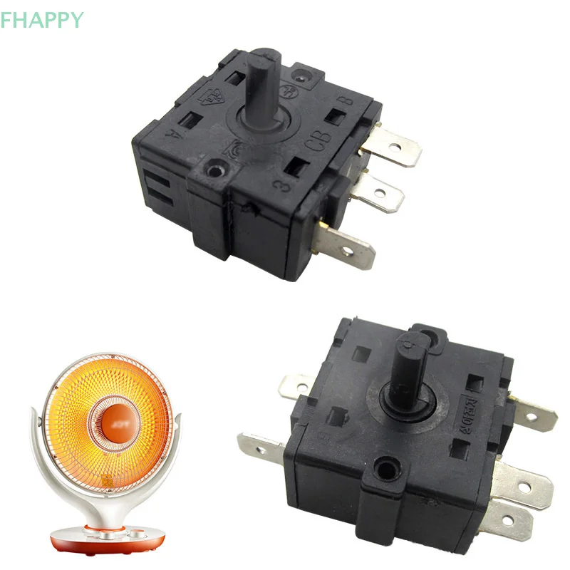 Electric Room Heater Gear Knob Switch 3Pin 5Pin Rotary Switch Selector 16A Temperature Control Switch