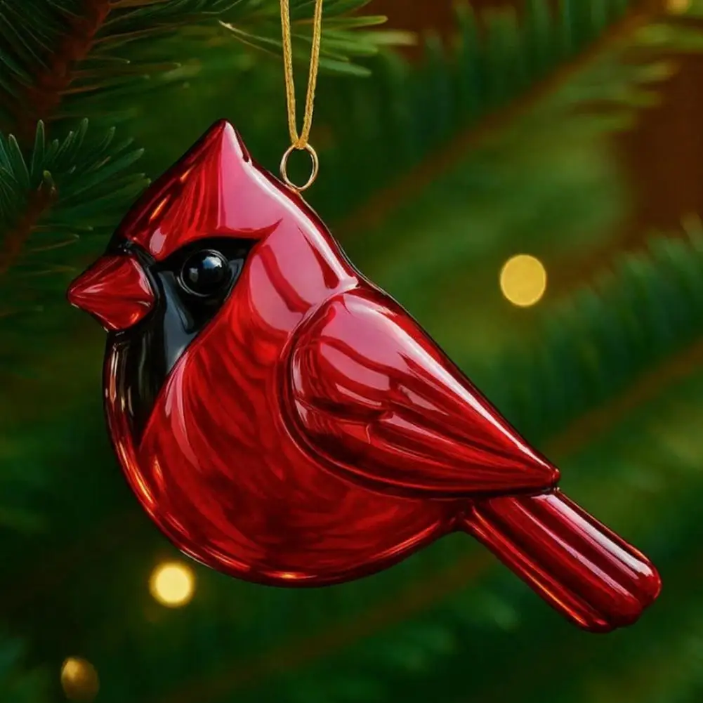 Nature-inspired Decor Christmas Birds Ornaments Set Glass Hummingbird Owl Blue Jay Kingfisher Xmas Tree Hanging for Bird