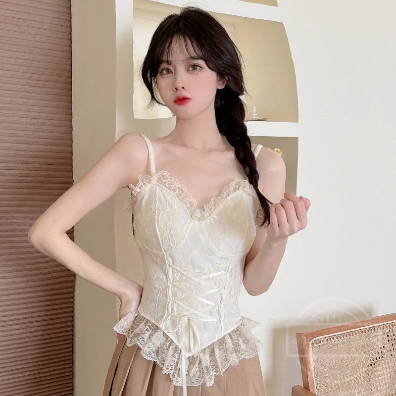 女性のためのセクシーなショートトップ,レースの包帯Tシャツ,キャミソール,タンクトップ,ノースリーブの服,コルセット,ファッションの服,y2k