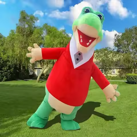 Russia Giant Inflatable Crocodile Gena Mascot Costume Adult Cartoon Funny Alligator Cosplay Outfits Halloween Xmas No Battery