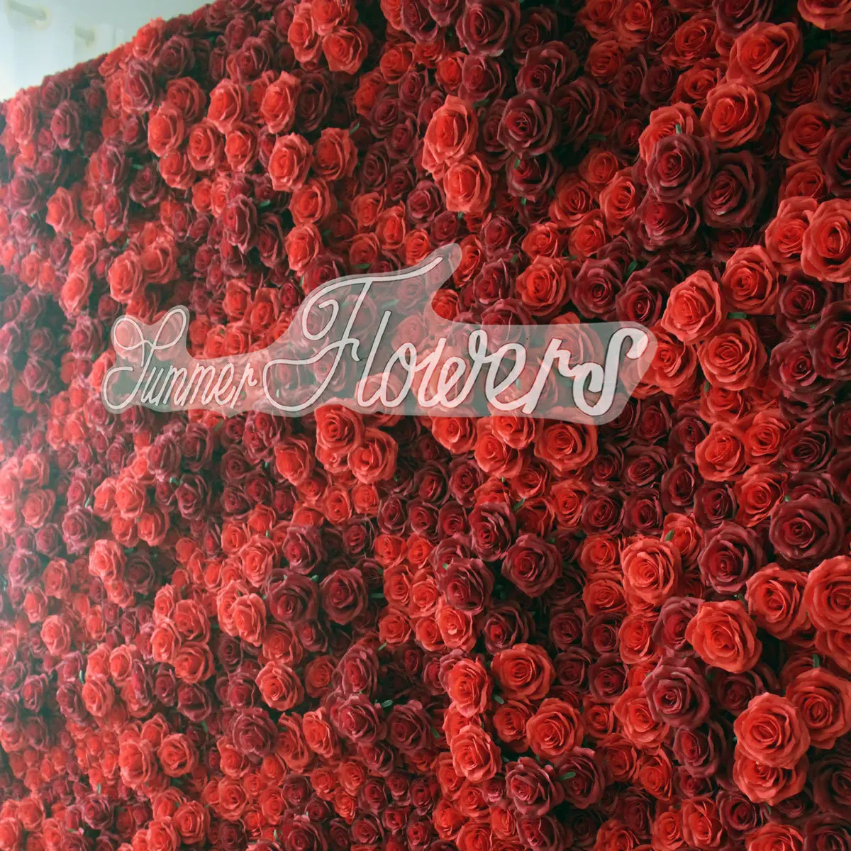 Mixed Flower Series 3D luxury wine red Champagne Roses Artificial flower wall wedding background decoration wedding party props