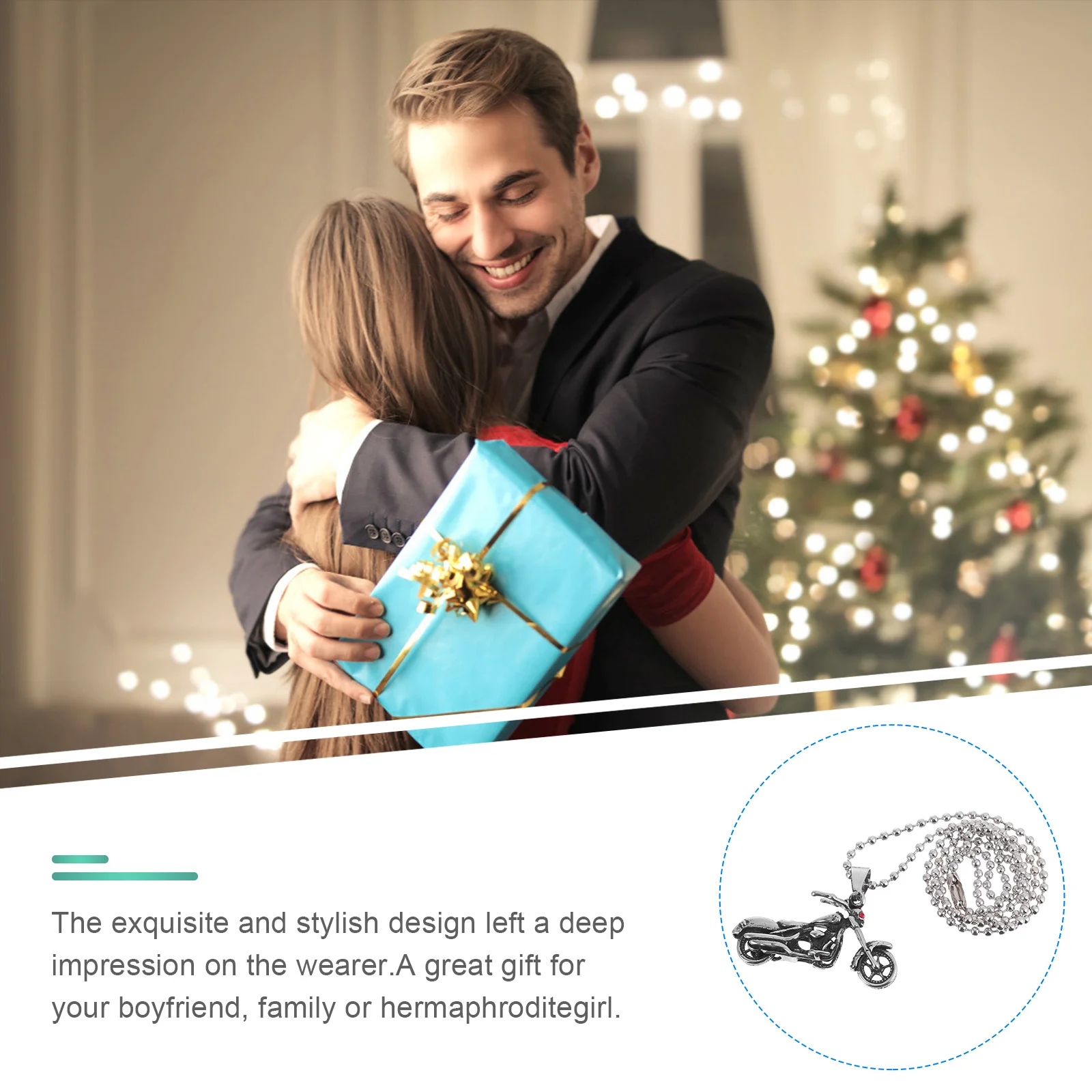 

Motorcycle Pendant Necklace Premium Stainless Steel Male Jewelry Durable Gift For Men Ride Lover Chain Accessory