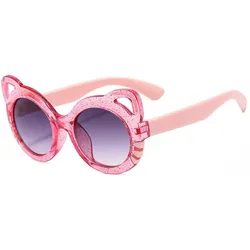 2024 Sumer New Kids Cartoon Cat Sunglasses Children's Sun Glasses UV Resistant Eyewear Cute Girls Fashionable Sunshade Eyeglass