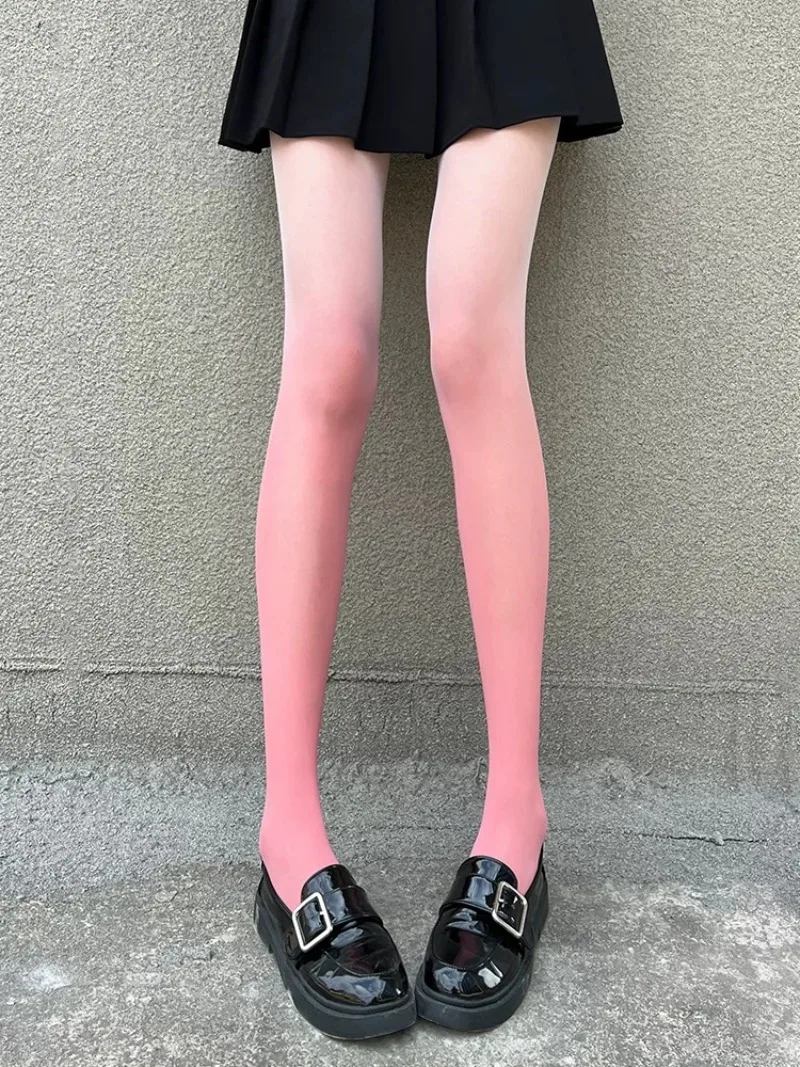 Women Sexy Pantyhose Tights Gradient Girl Candy Color Pantyhose Spring Summer Thin Transparent Female Silk Stockings Hosiery