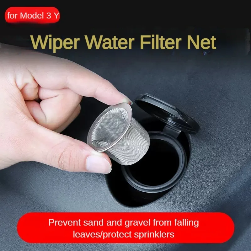 Wiper Water Filter Net For Tesla Model 3+ Highland Model 3 Y 2024 Front Hood Filter Wiper Tank Filling Port Funnel Net Stainless