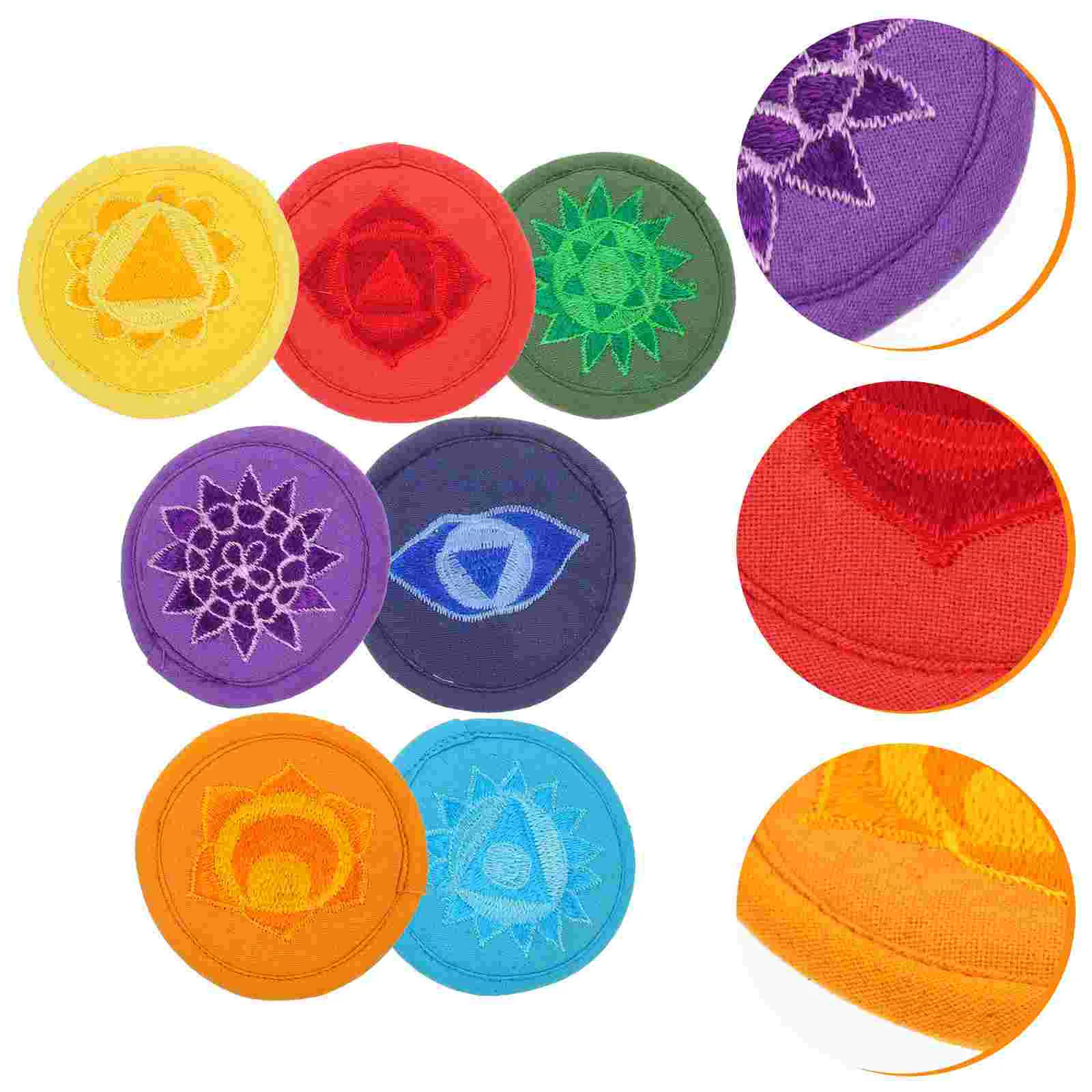 

7 Pcs Bowl Bottom Mat Cushion Sound Pad Singing Holder Pillow Tibetan Polyester Buddha