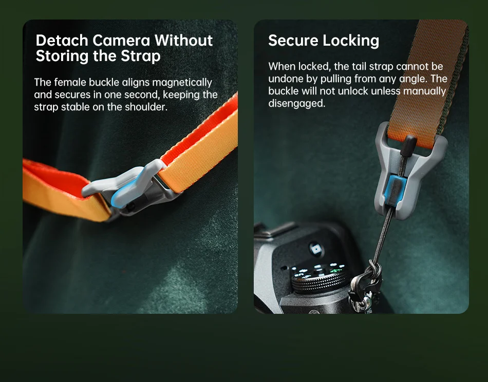 � Ulanzi FALCAM MAGLINK Classic V2 Schneller Schultergurt mit magnetischer Schnalle, Kameragurt für spiegellose DSLR-Kameras auf Einsteiger – Detail 6