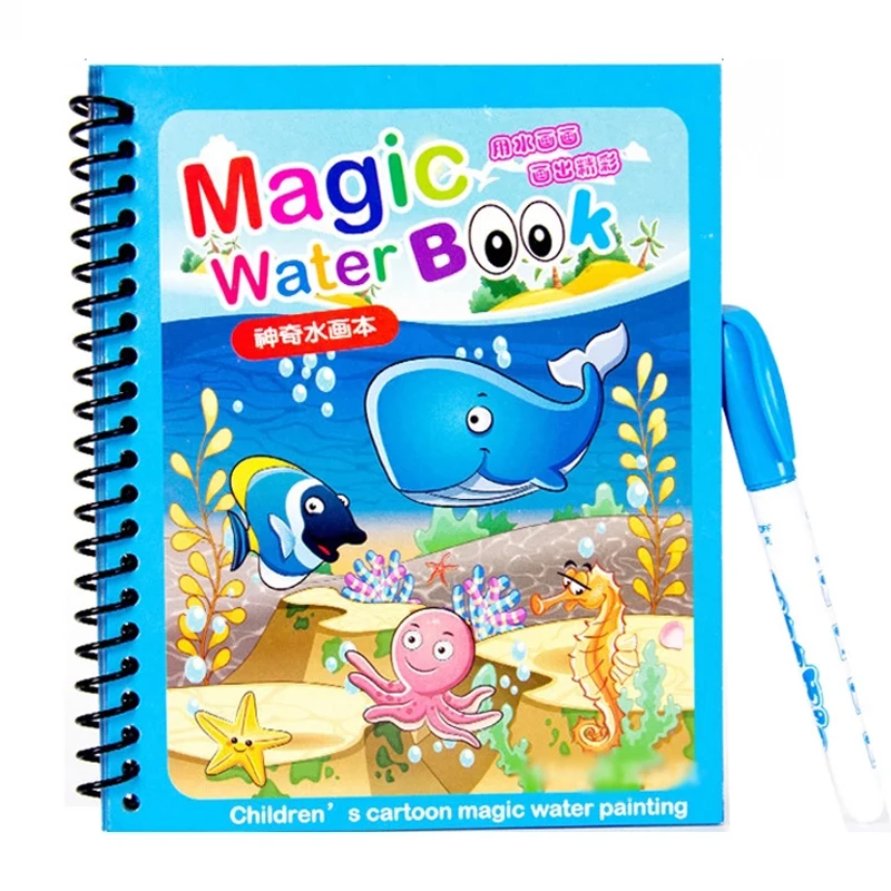 Children Painting Drawing Toys Reusable Coloring Book Magic Water Drawing Book Sensory Early Education Toys for Kids