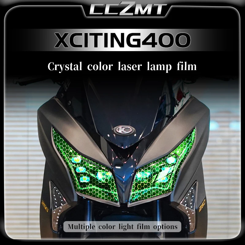 For KYMCO XCiting 400 headlight protection film honeycomb laser light film transparent film modification accessories