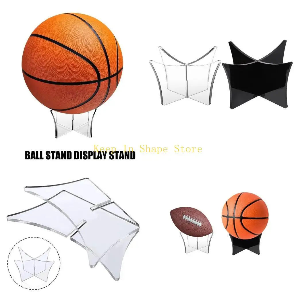 

U1JC Clear Acrylic Ball Stand Holder Display Basketball Football Soccer