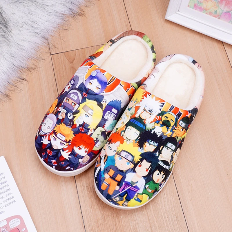 Slippers For Men Women Boy Girl Gift Indoor Slippers Anime NARUTO Uchiha Itachi Sasuke Cosplay Cartoon Cute Winter Warm Slippers