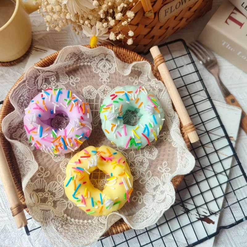 Emulational Doughnut Candle Silicone Mold Fondant Baking Mould Candy Cake Biscuit Making Tools Kitchen Supplies Candle Moulds