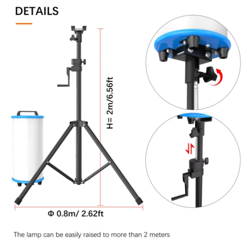 CE ETL Listed 120W 220W Tripod Work Light Telescopic Stand Led Balloon Light Tower Construction Site Light for Industrial Use