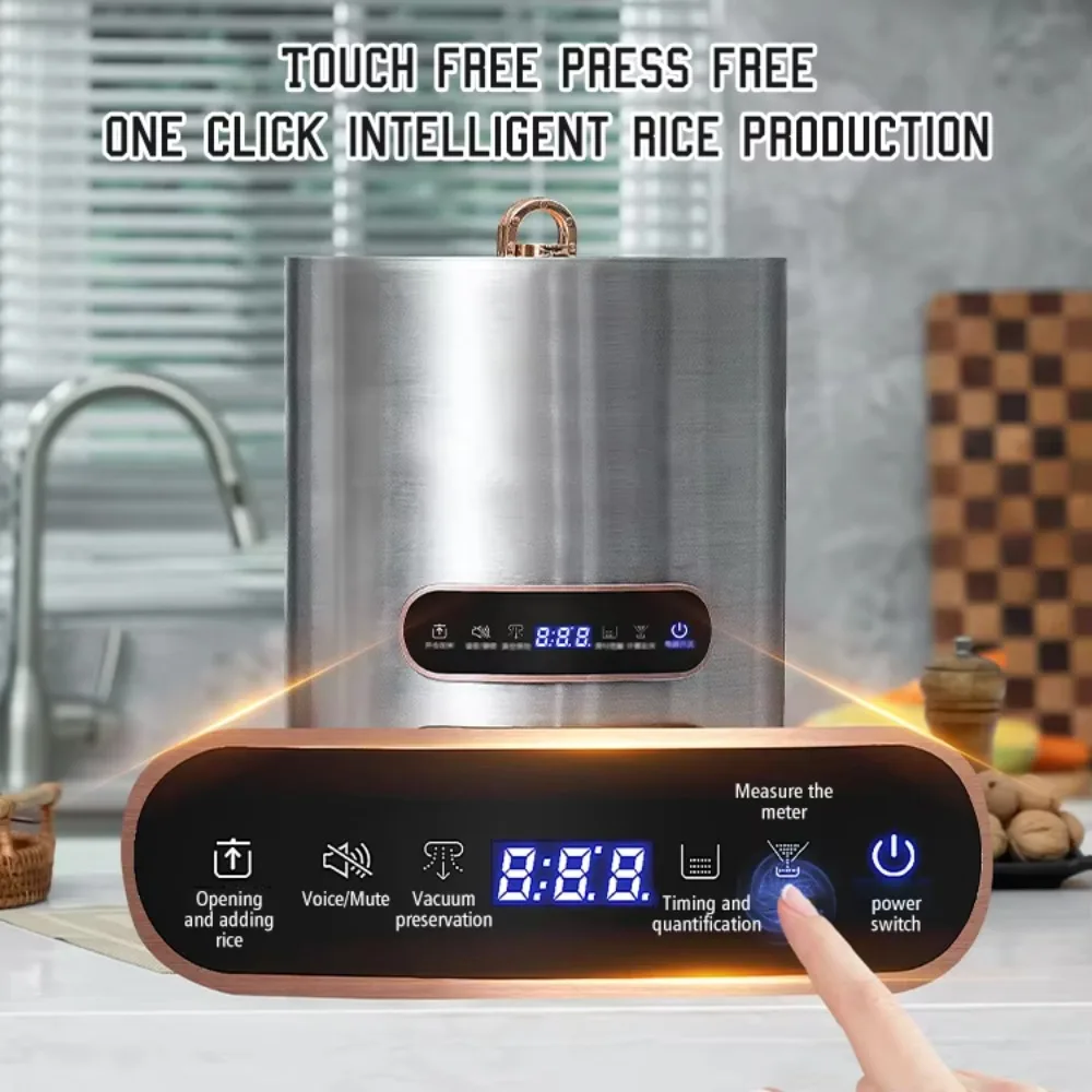 New Arrivals Kitchen Supplies Vacuum Grain Container Dispenser Food Grade Stainless Steel Smart Rice Dispenser
