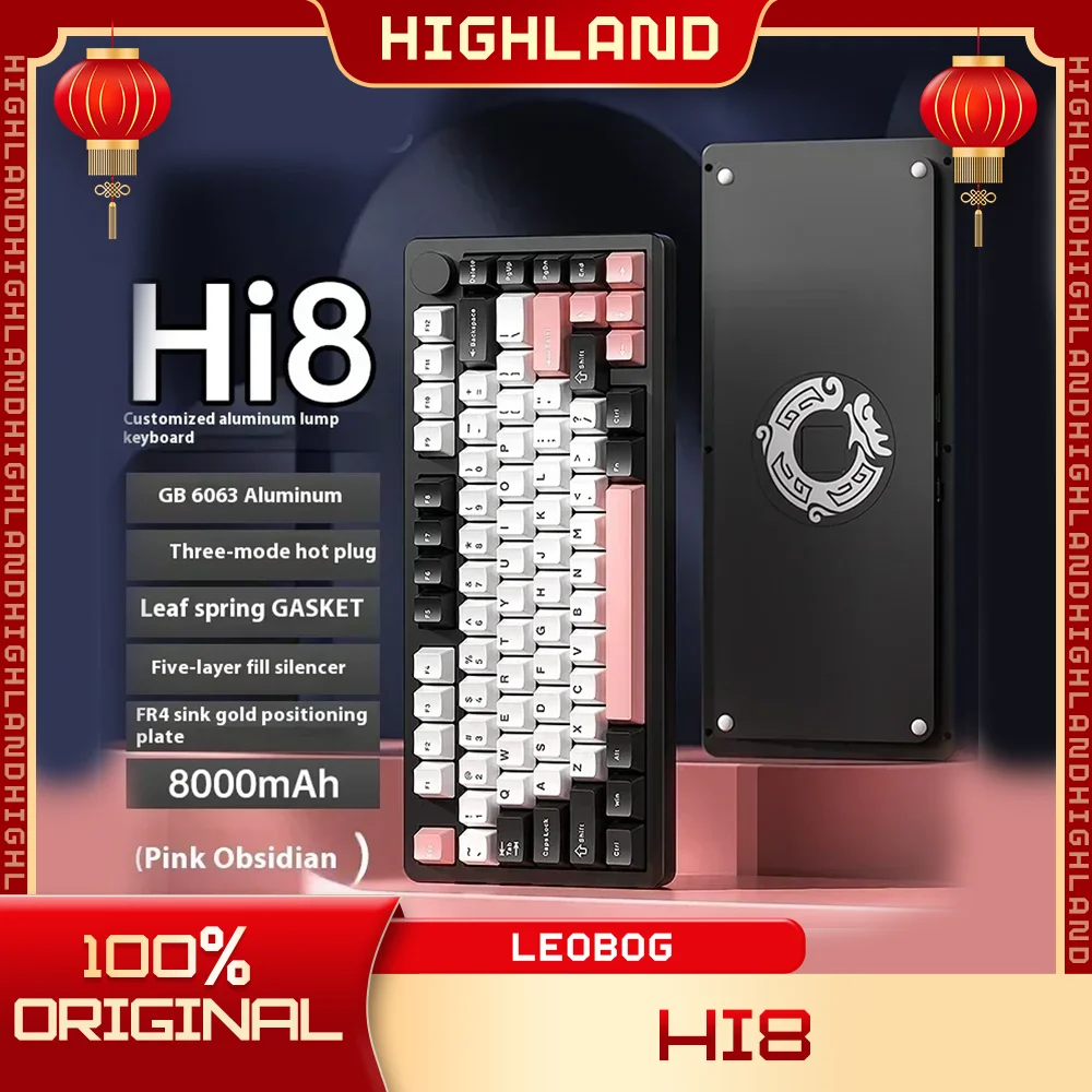 Imagem -01 - Kit de Teclado Mecânico Teclado sem Fio Gamer Bluetooth Hot Swap Liga de Alumínio Personalizar Modo em Estoque Leobot-hi8 kit de teclado mecanico teclado sem fio gamer bluetooth hot swap liga de aluminio personalizar modo em estoque leobot hi8 01