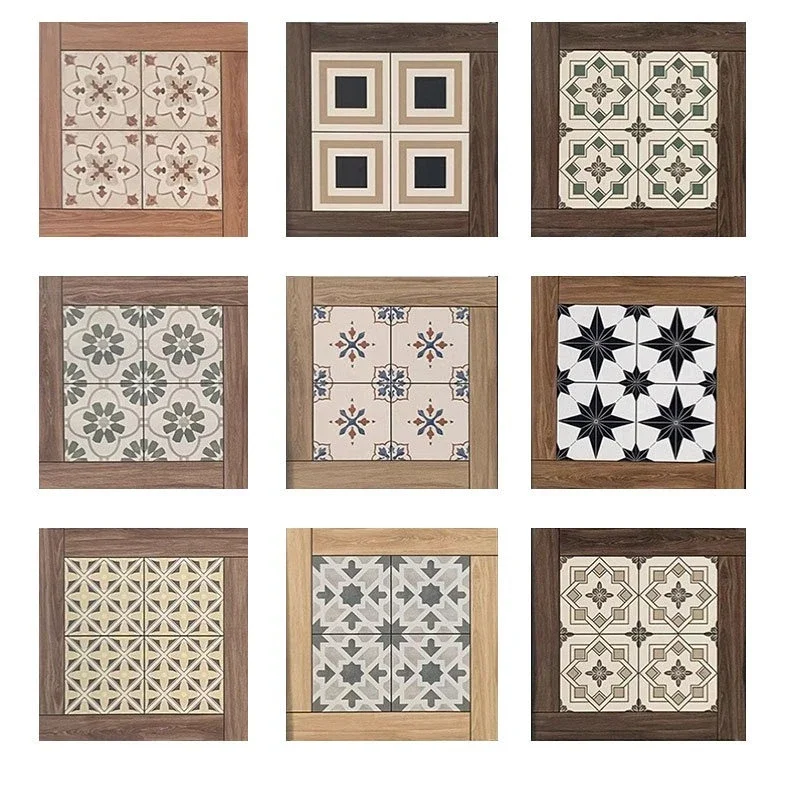 French Vintage Wood Grain Parquet Tiles 600x600 Nordic Style Balcony Anti-Slip Ceramic Tiles Interior Wall Tiles