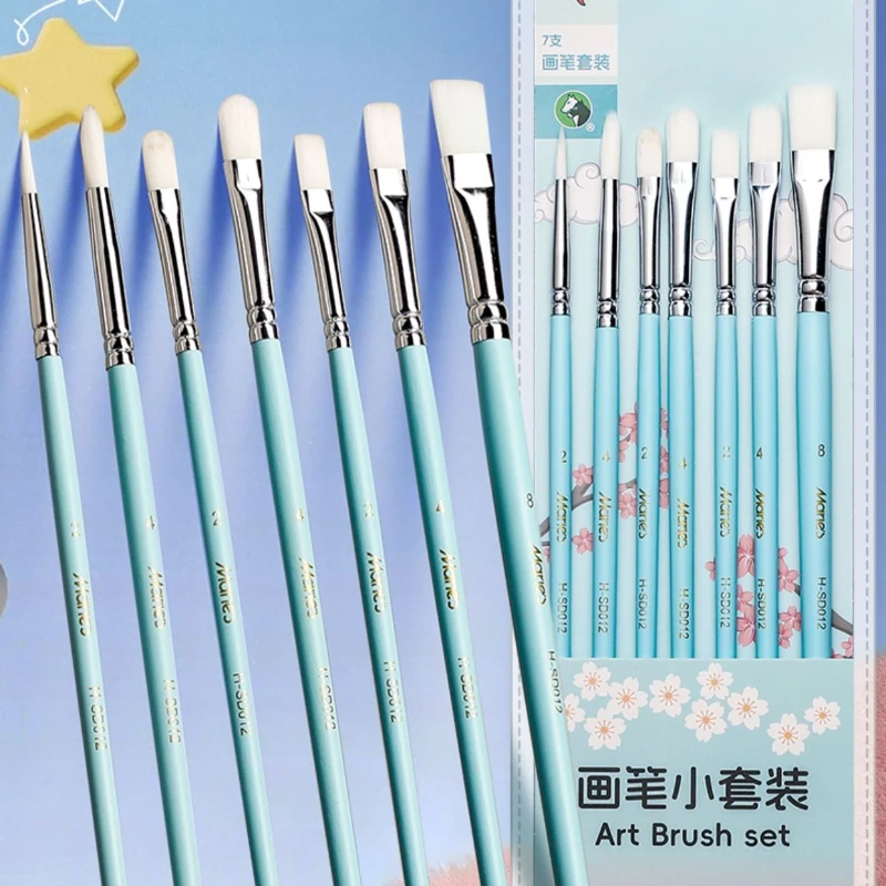 3pcs/5pcs Acrylic Gouache Watercolor Nylon Brush Set Good Water Absorption and Easy To Clean for Hand-painted Stroke
